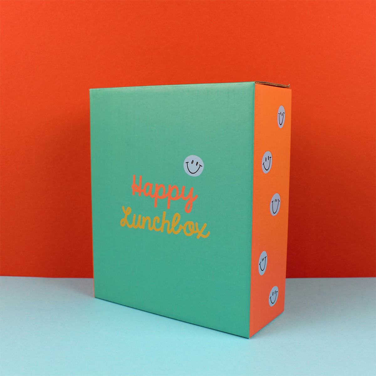 Lunchbox Smile - Grün/Ocker/Hellblau
