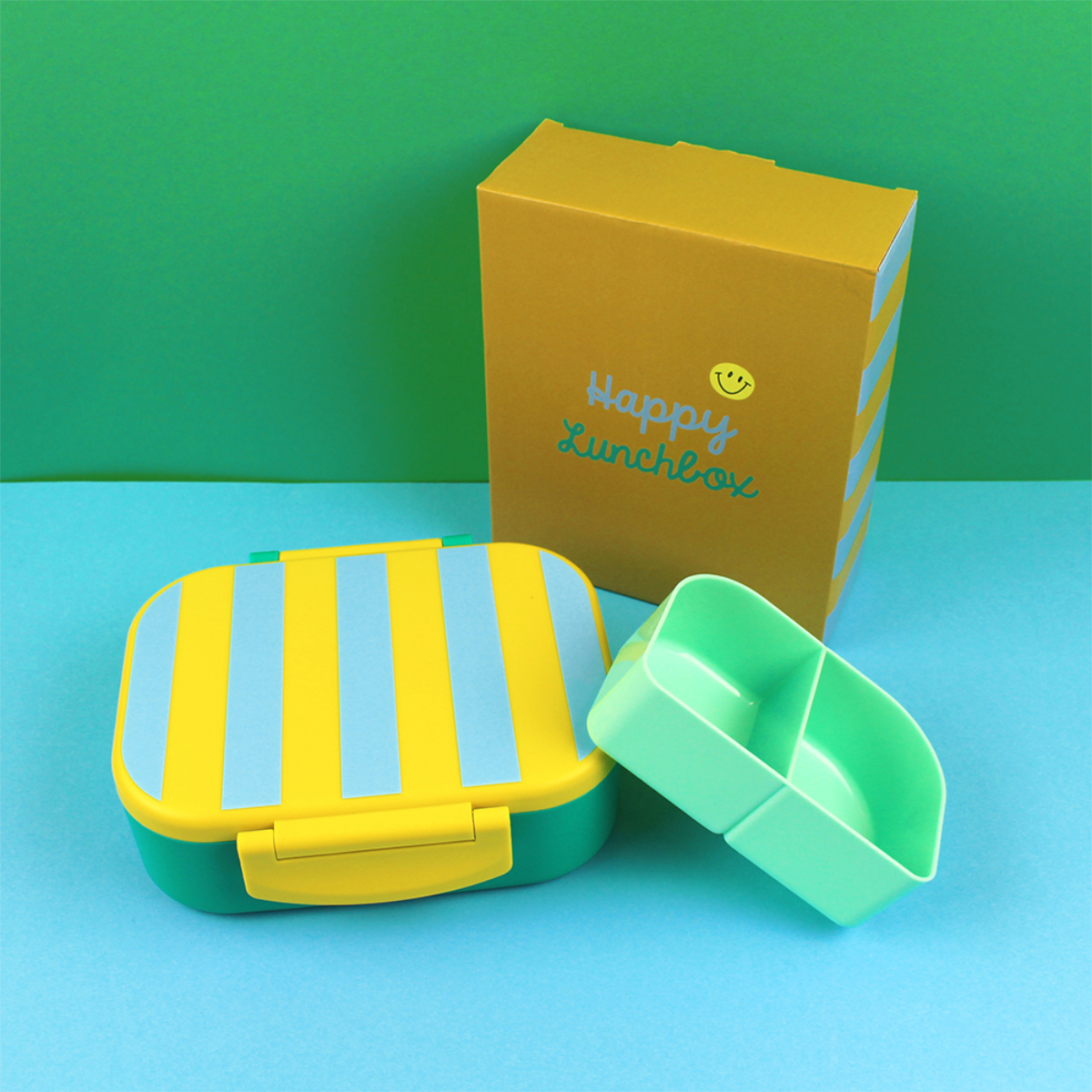 Lunchbox Stripes - Gelb/Hellblau/Grün