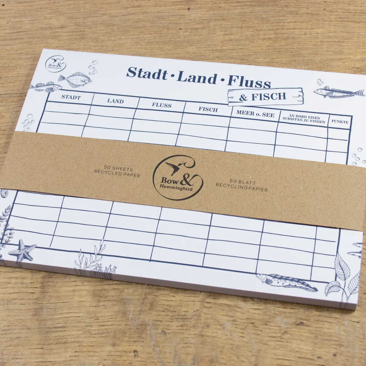 Maritimer Spielblock - Stadt, Land, Fluss & Fisch