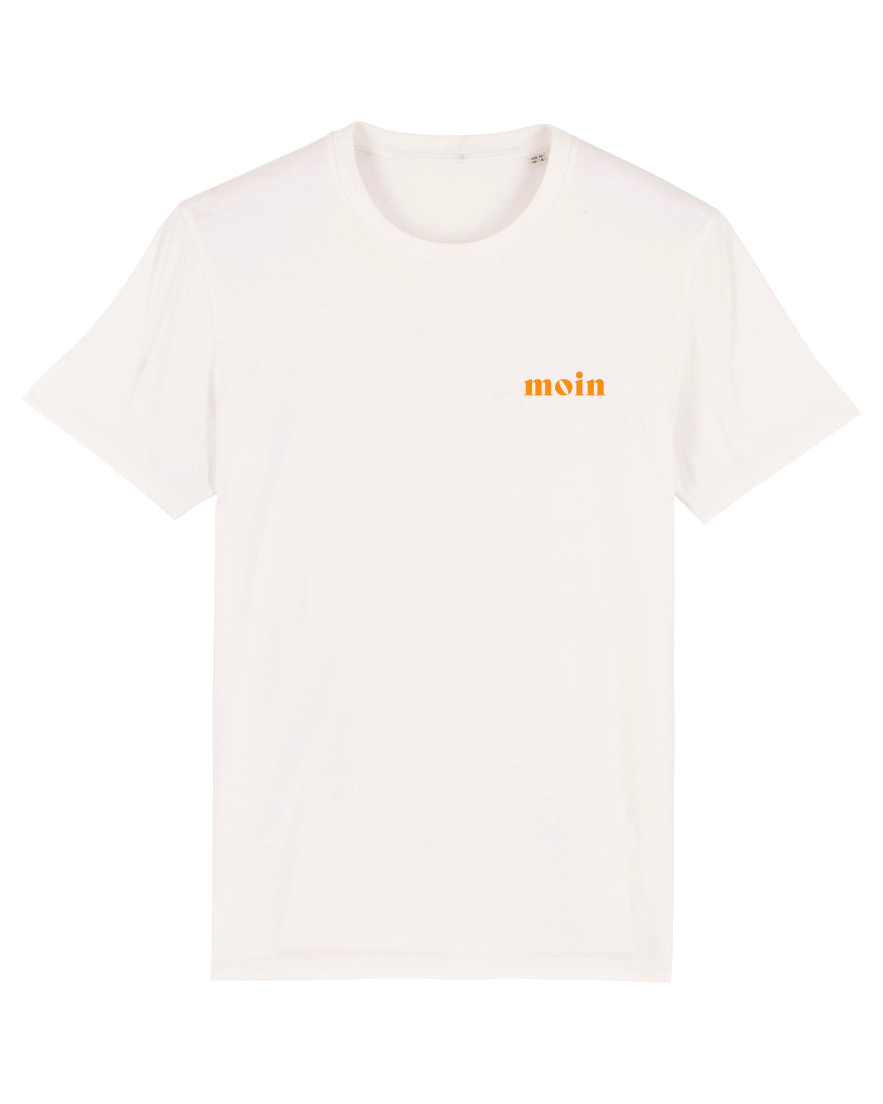 T-Shirt "Moin" Off White/Neonorange