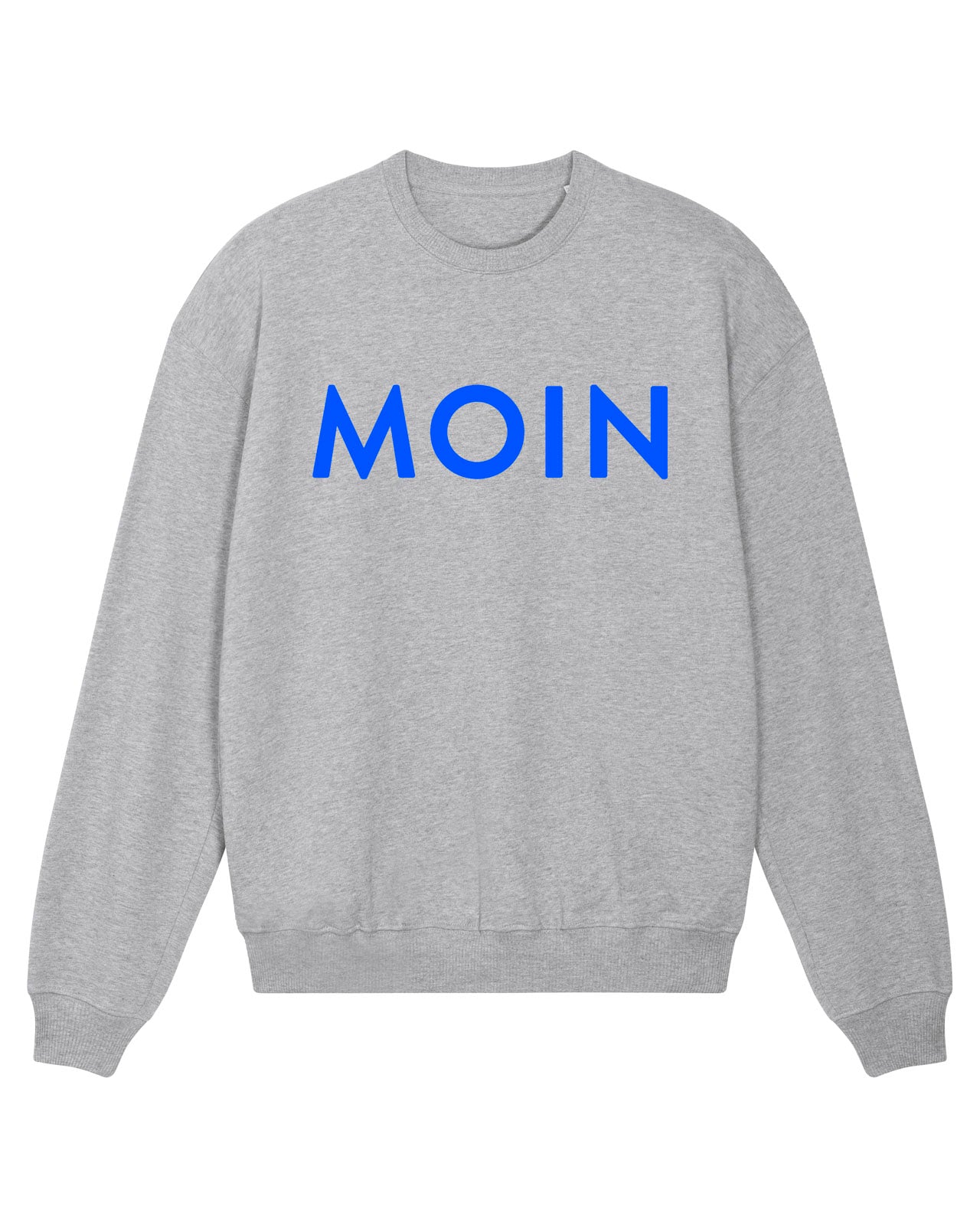 Sweatshirt "Moin" Heather Grey/Royal Blue
