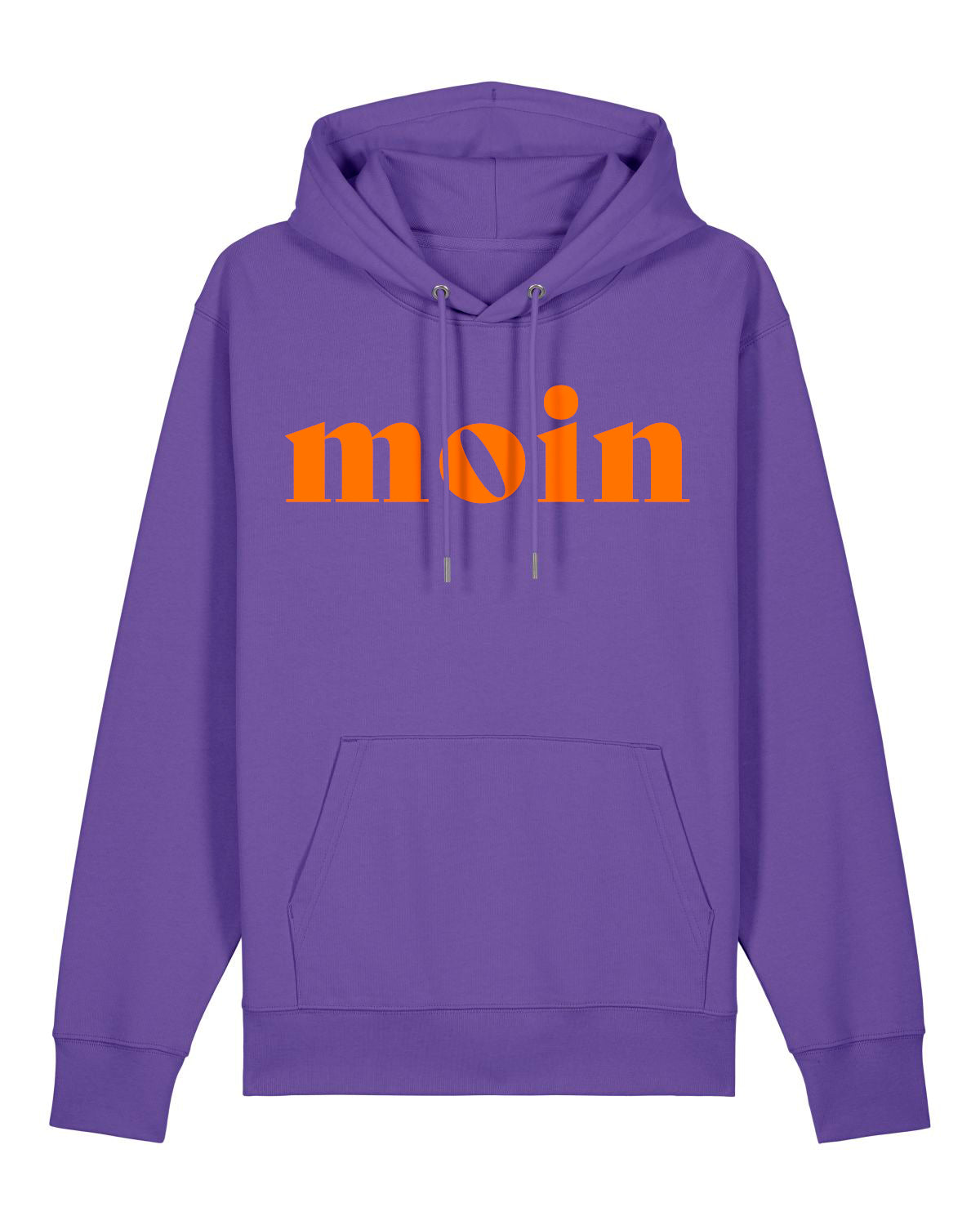 Hoodie &quot;Moin&quot; Purple Love/Neonorange