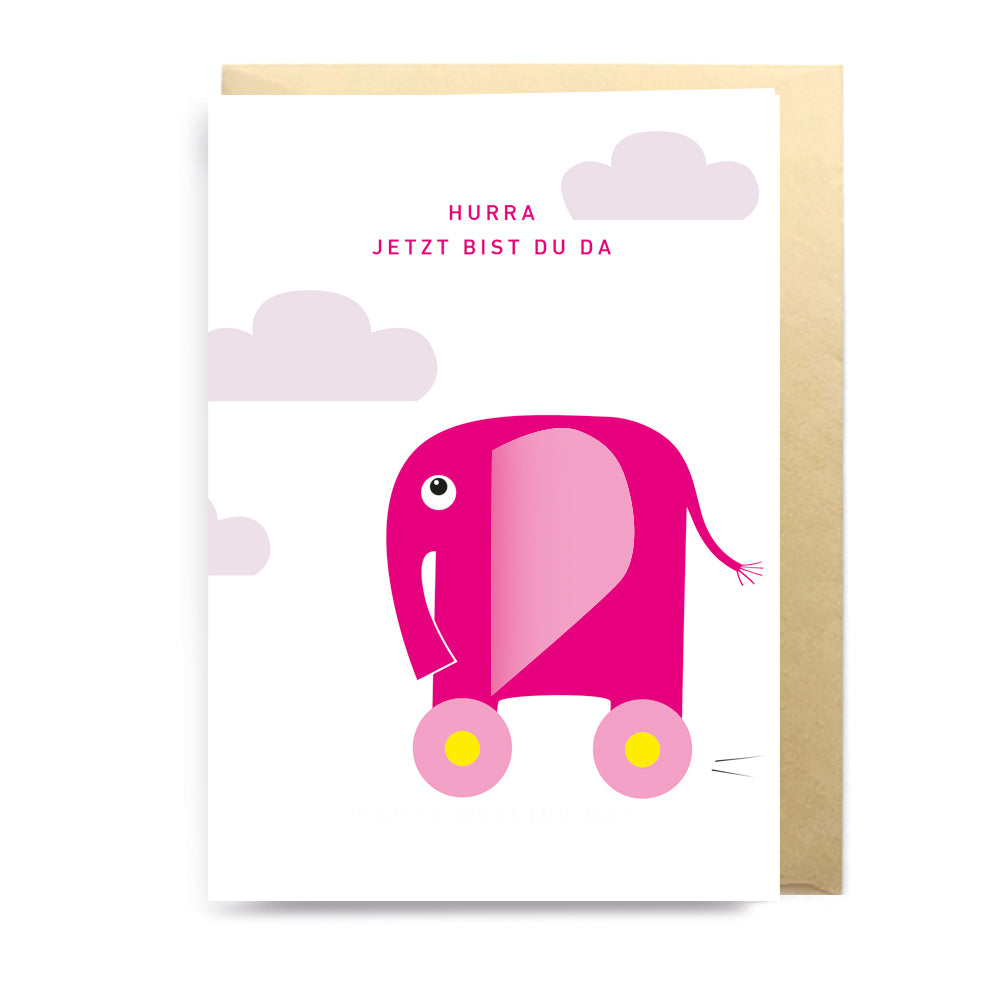 3D KLAPPKARTE &quot;Pink Elefant&quot; - not the girl who misses much