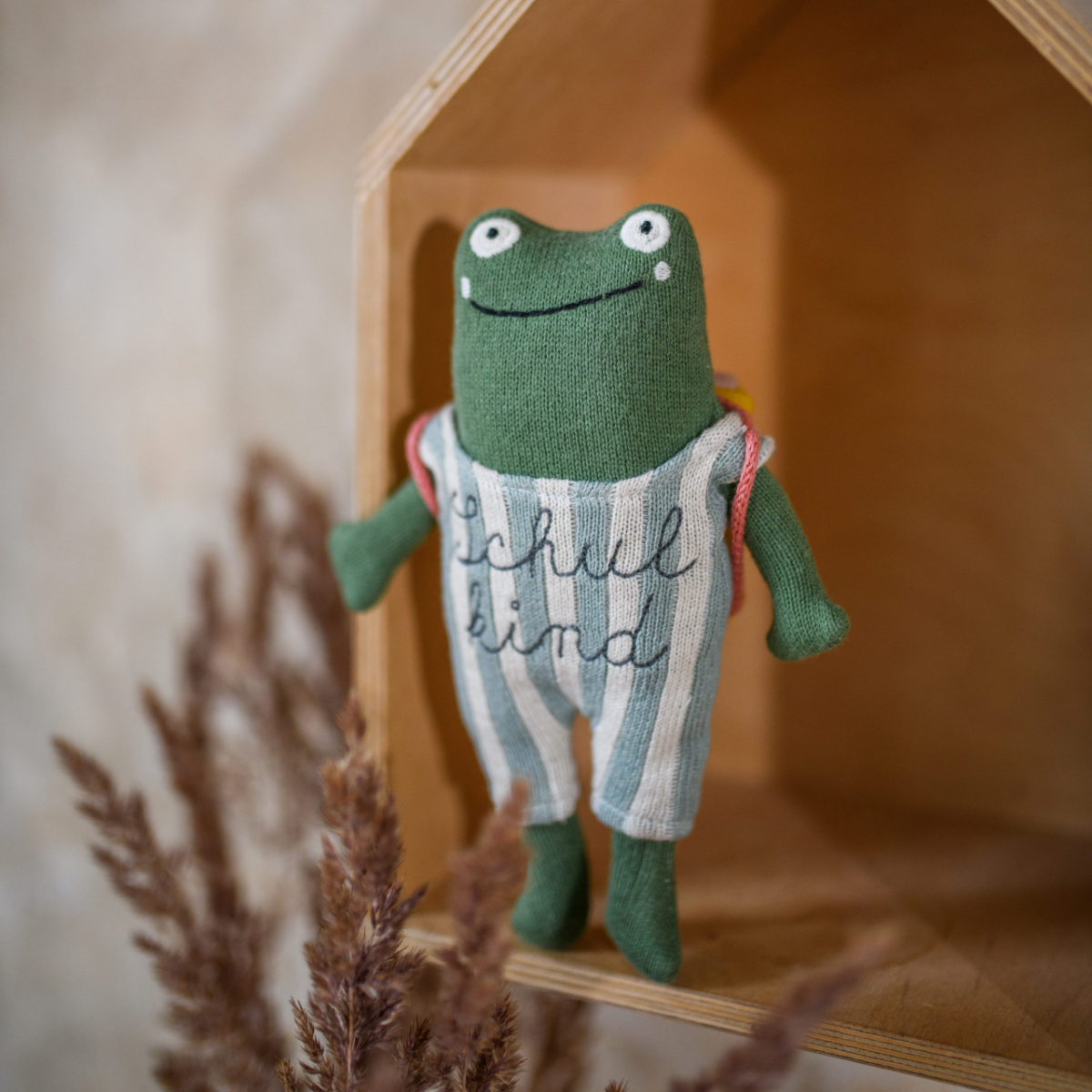 Frosch Kuscheltier - Schulkind