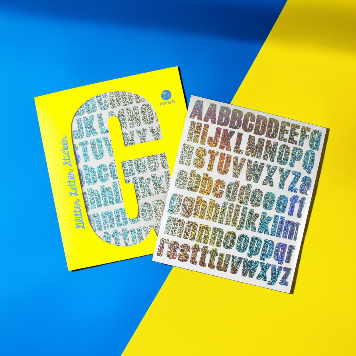 Glitter Letter Sticker - Silber