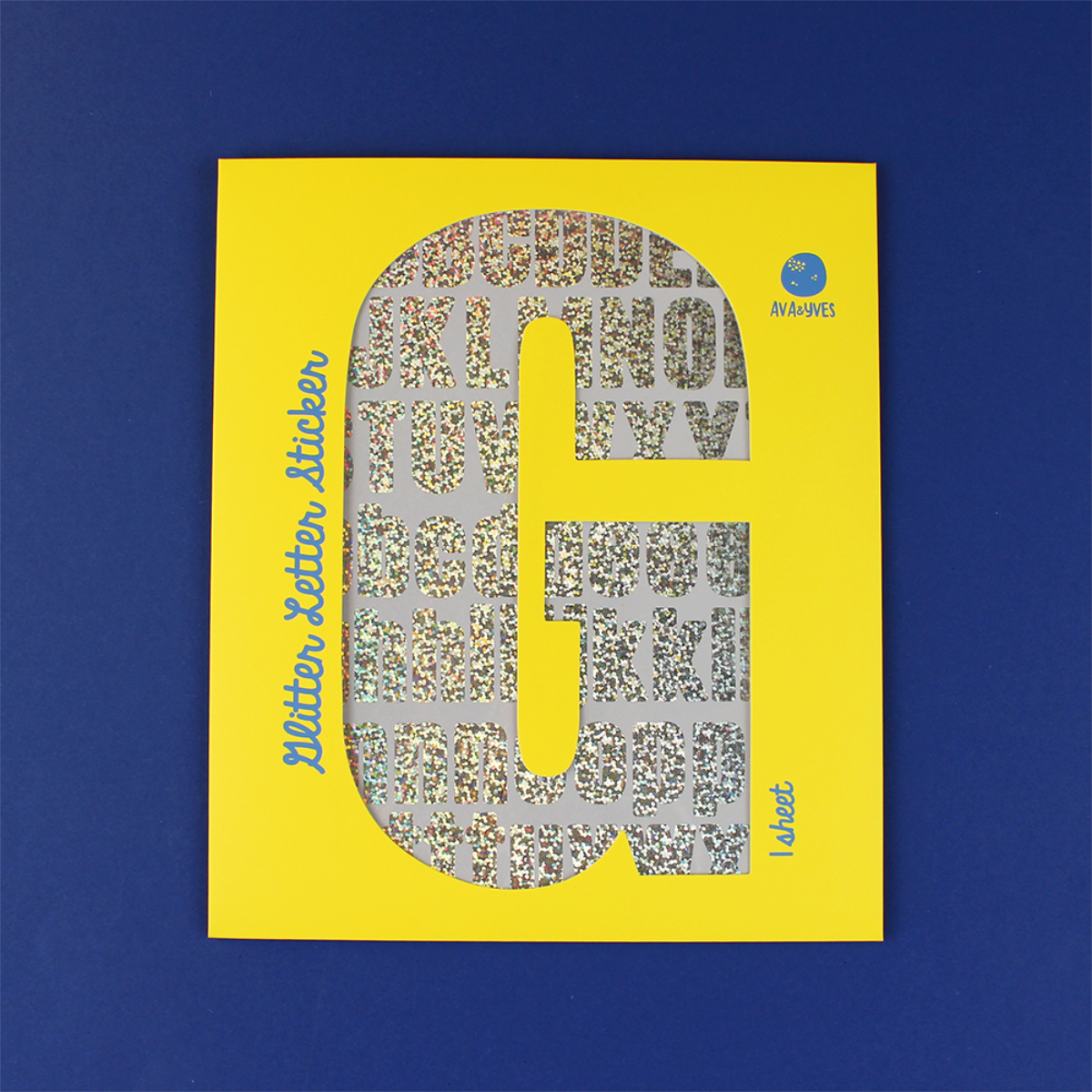 Glitter Letter Sticker - Silber