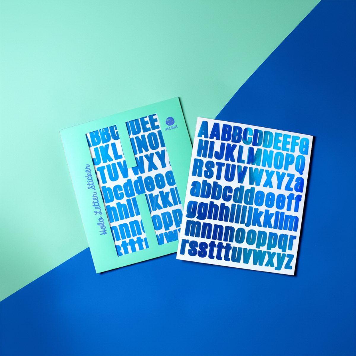 Holo Letter Sticker - Blau