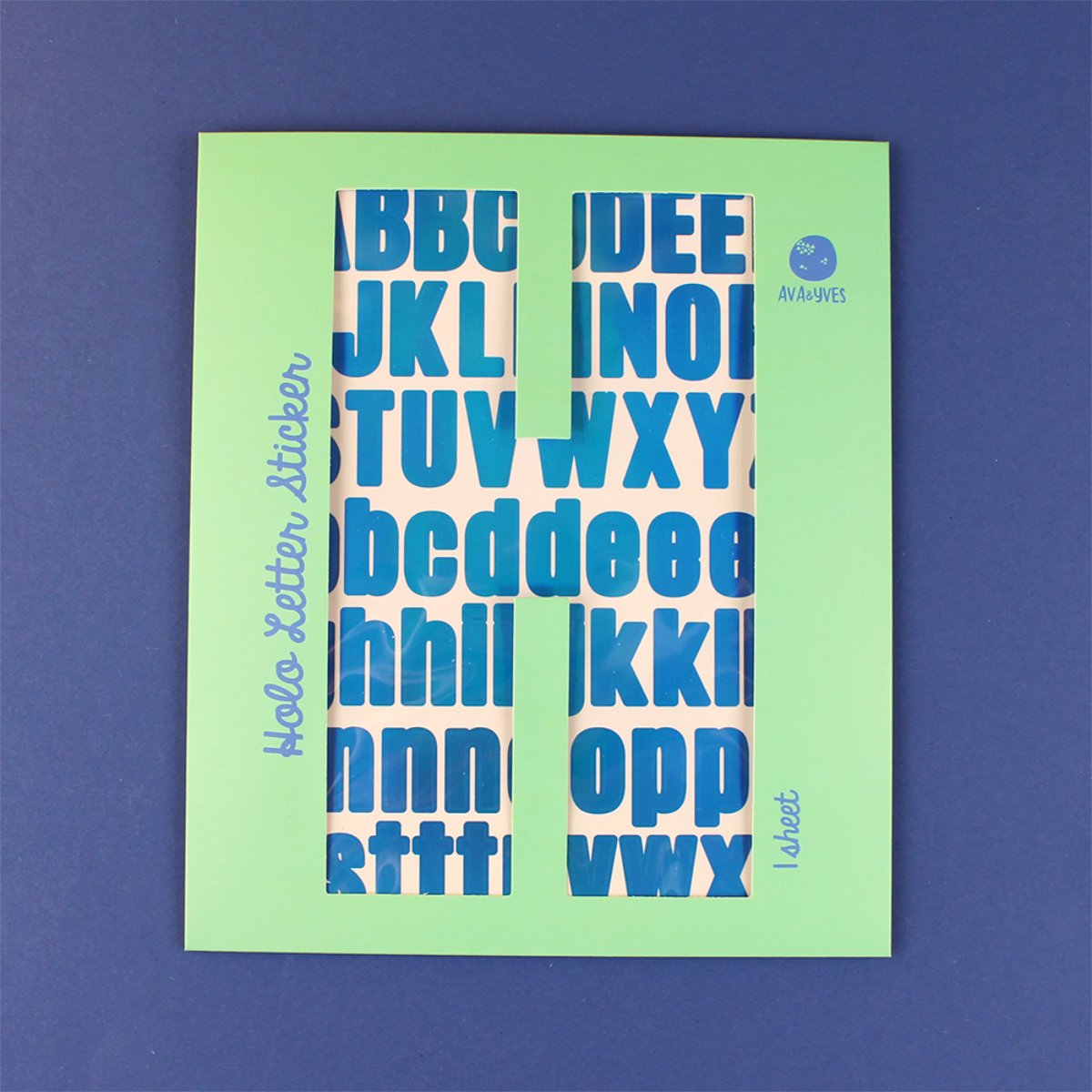 Holo Letter Sticker - Blau