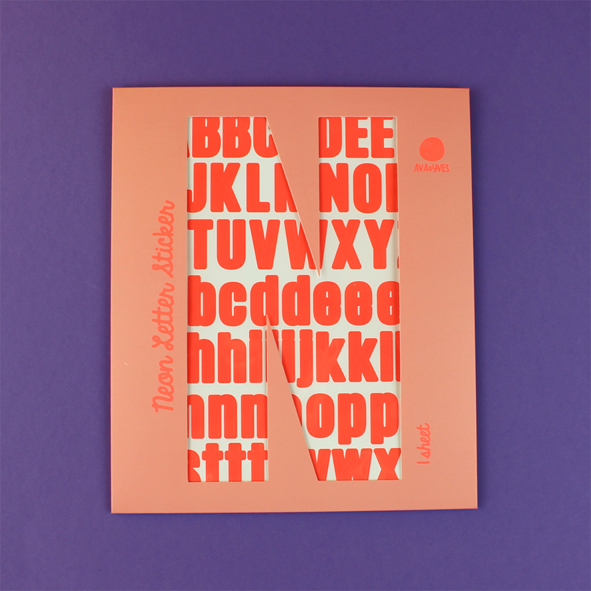 Neon Letter Sticker - Rosa