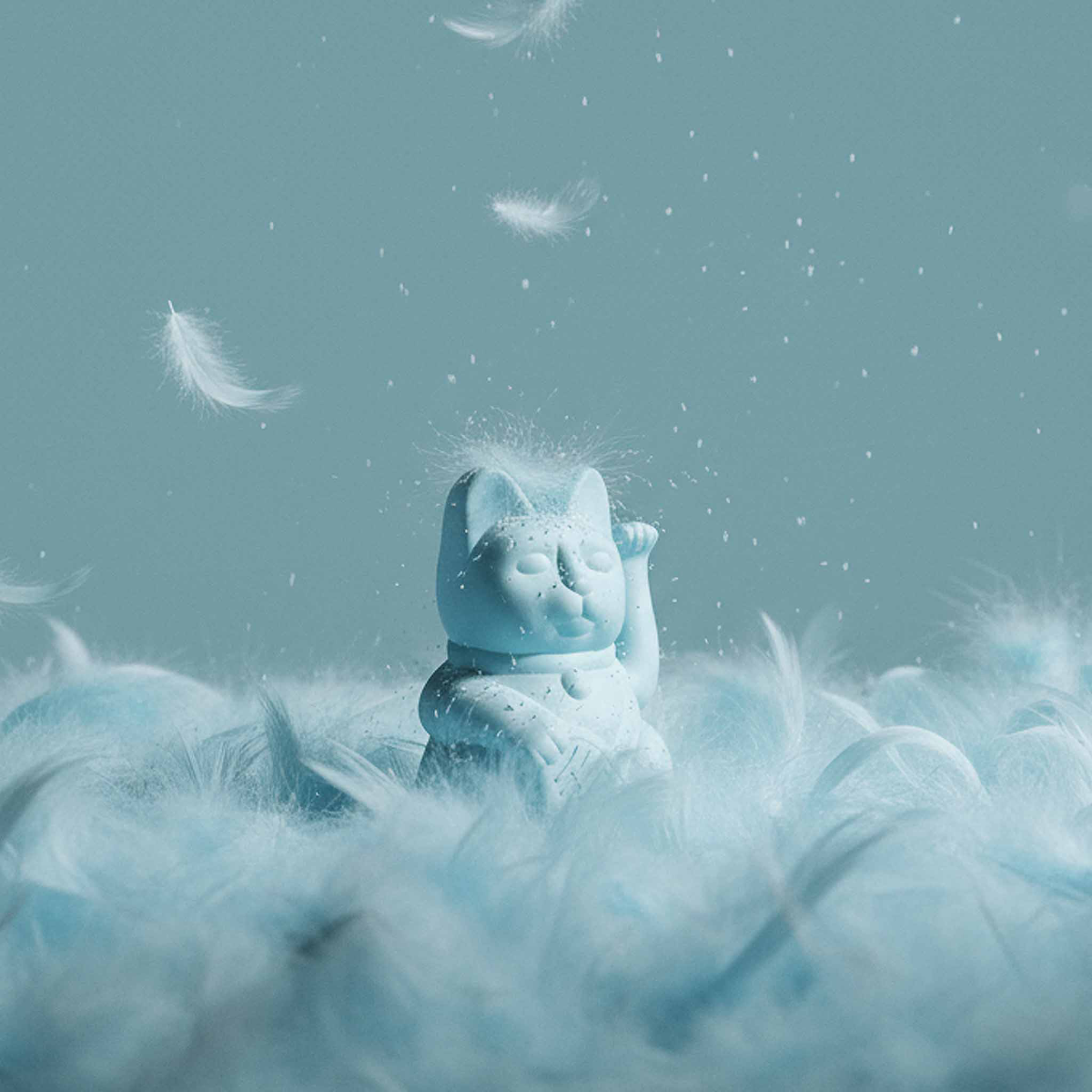Lucky Cat Mini - Light Blue
