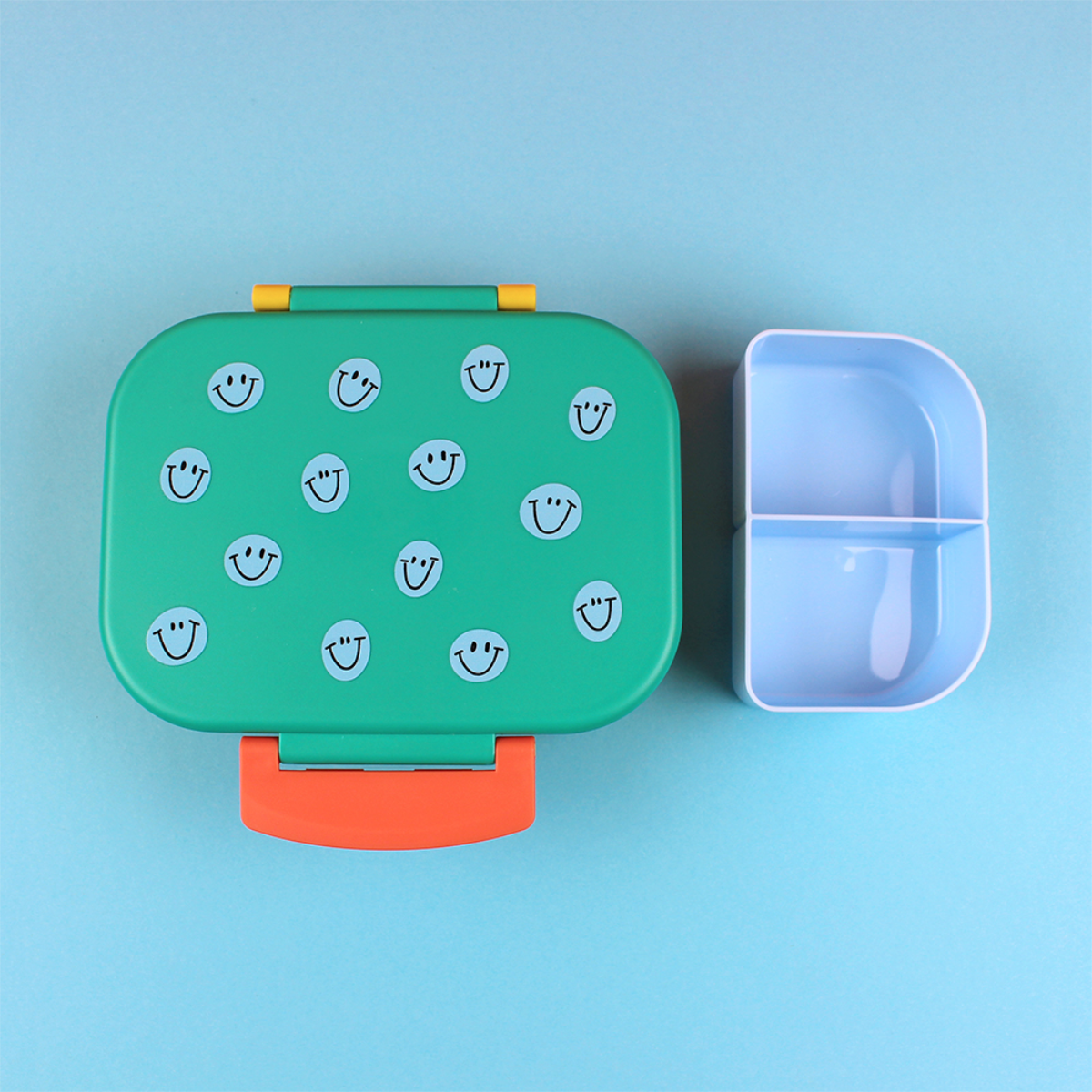 Lunchbox Smile - Grün/Ocker/Hellblau