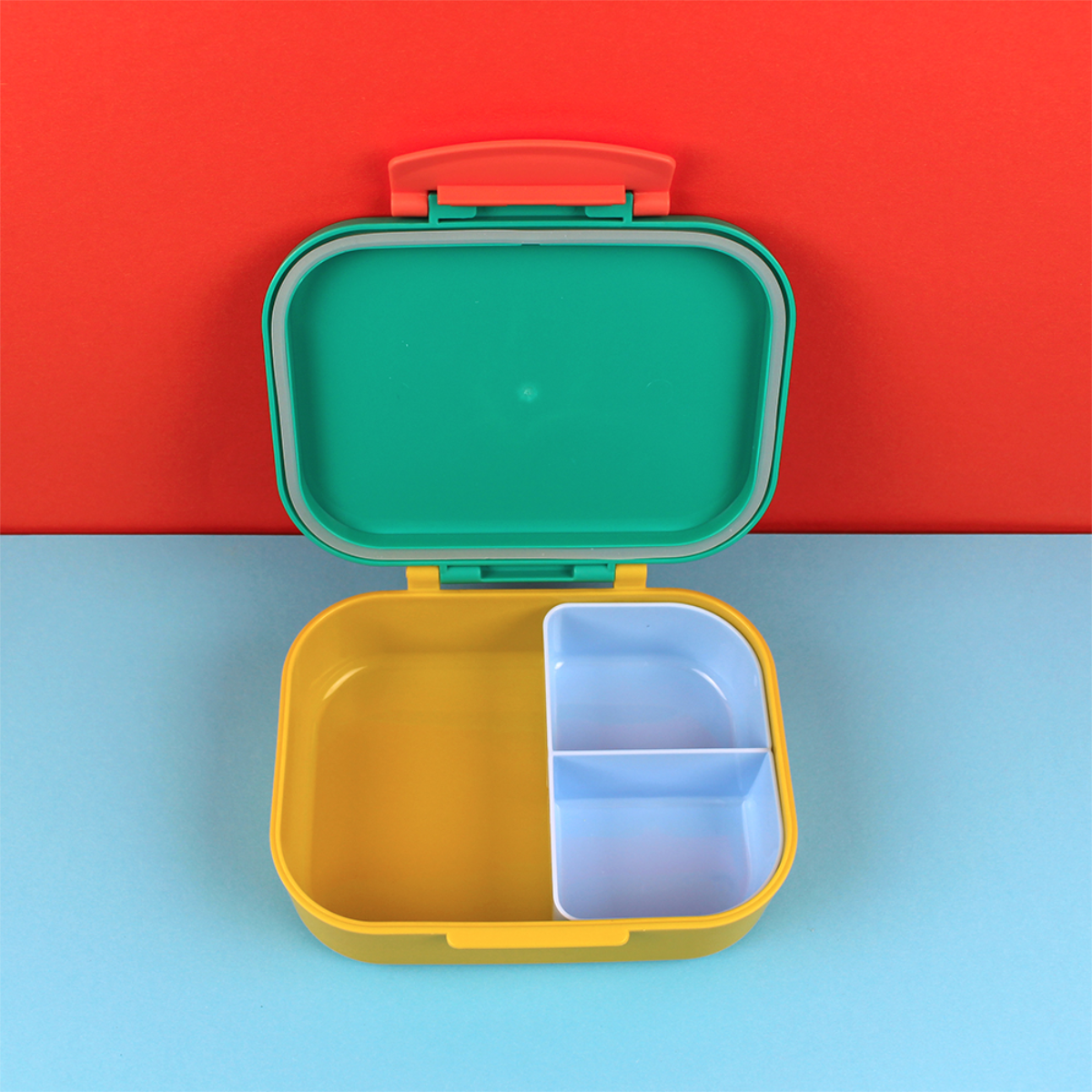 Lunchbox Smile - Grün/Ocker/Hellblau