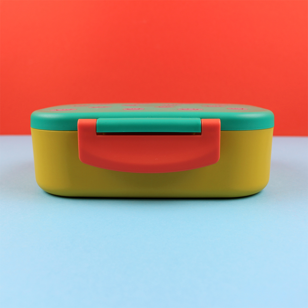 Lunchbox Smile - Grün/Ocker/Hellblau