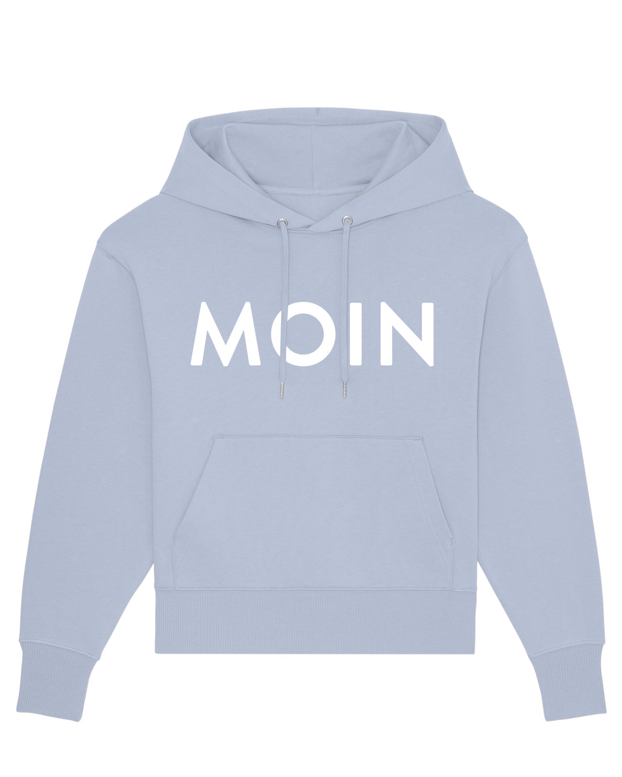 Hoodie "Moin" Serene Blue/Weiß