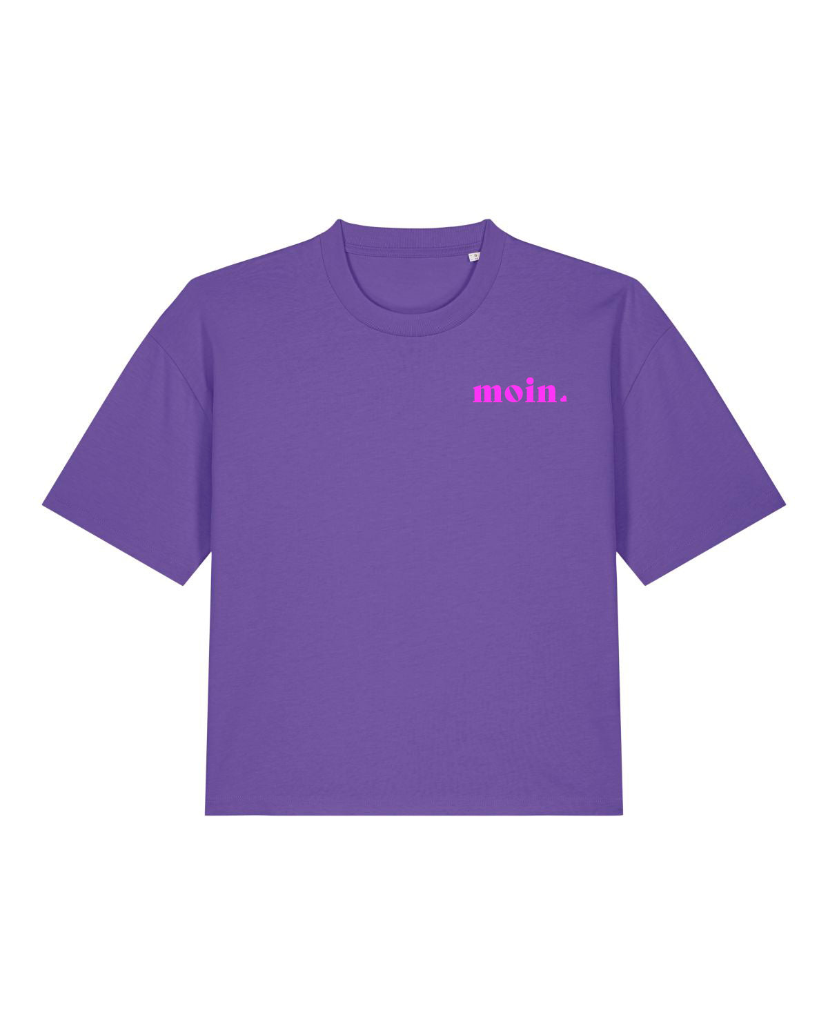 T-Shirt &quot;Moin&quot; Purple Love/Neonpink