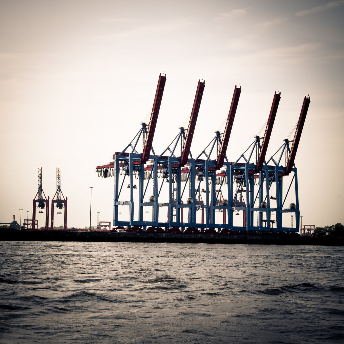 Foto &quot;Hamburg 5 Kräne&quot; HH-127 10x10 - Kila