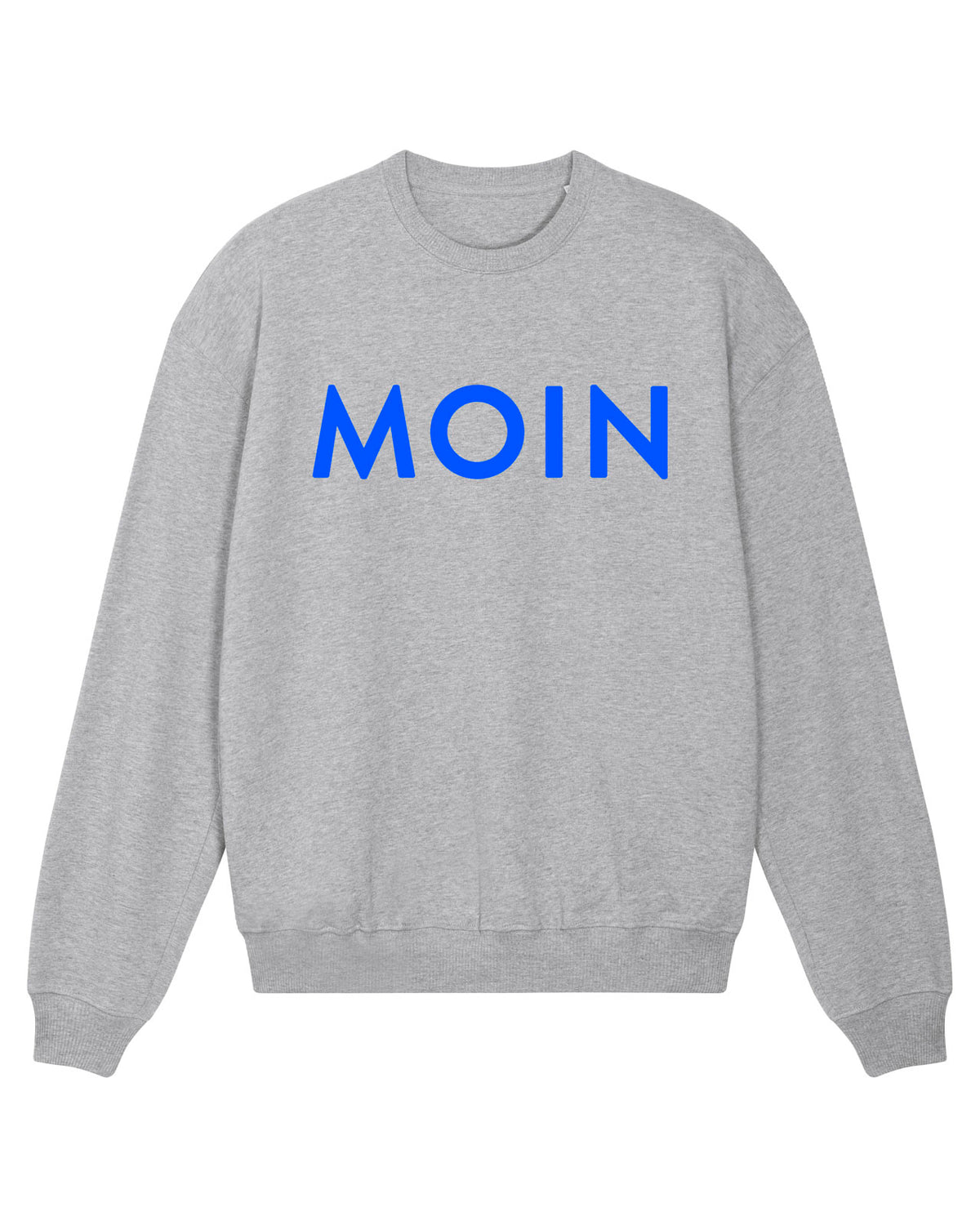 Sweatshirt &quot;Moin&quot; Heather Grey/Royal Blue
